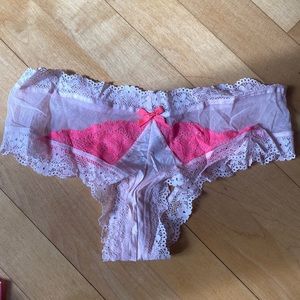 NWT Victoria’s Secret panties cheeky with open back in two tones of pink